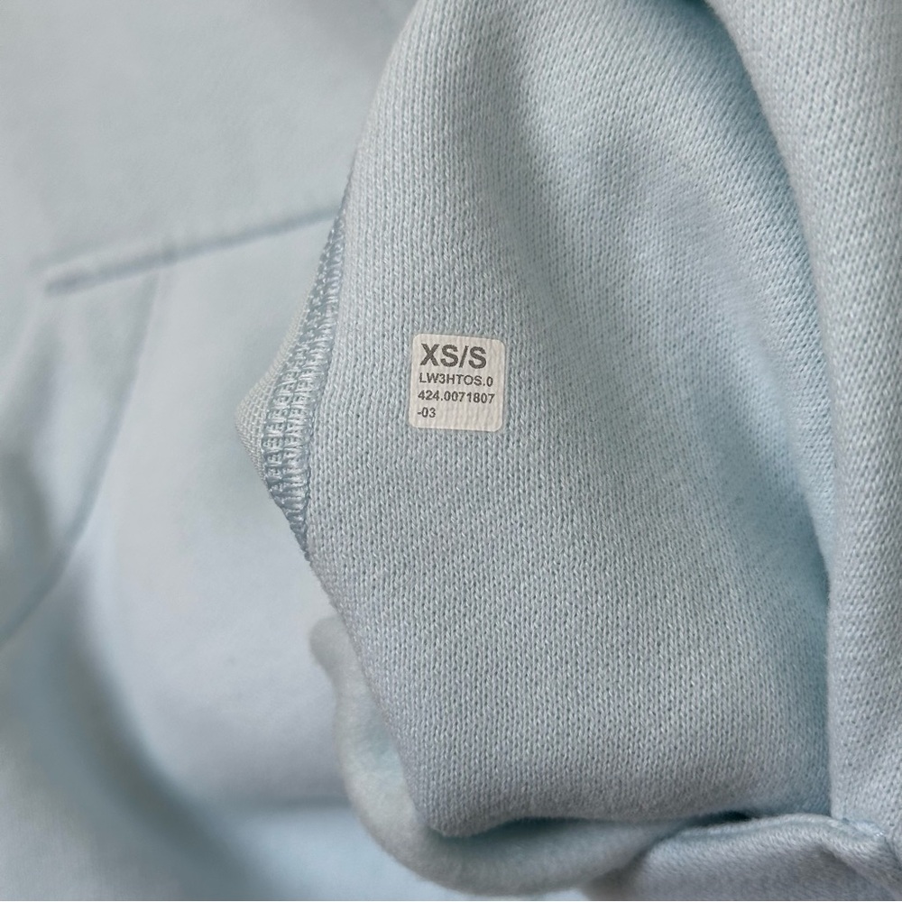 LULULEMON Light Blue Cropped Half-Zip Hoodie - Women - Picture 3 of 5